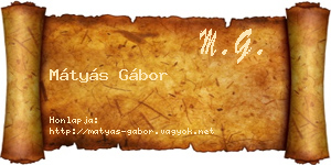 Mátyás Gábor névjegykártya